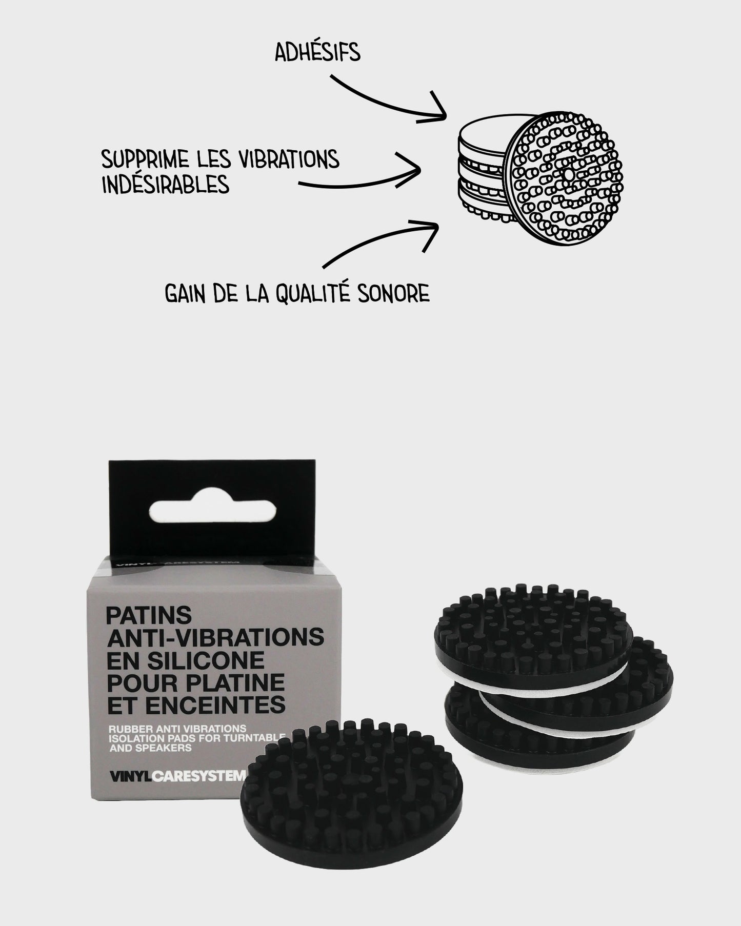 Patins Anti-Vibrations en silicone (*4)