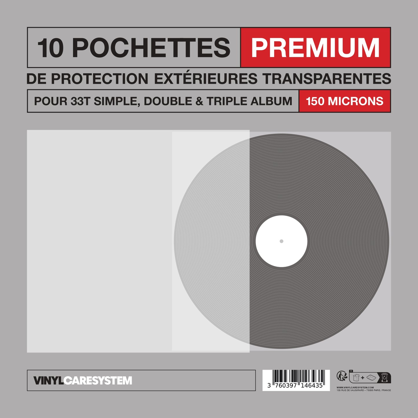 10 Pochettes de protection premium