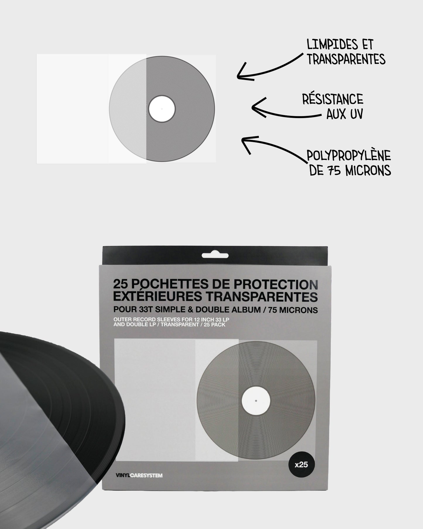 50 pochettes de protection extérieures